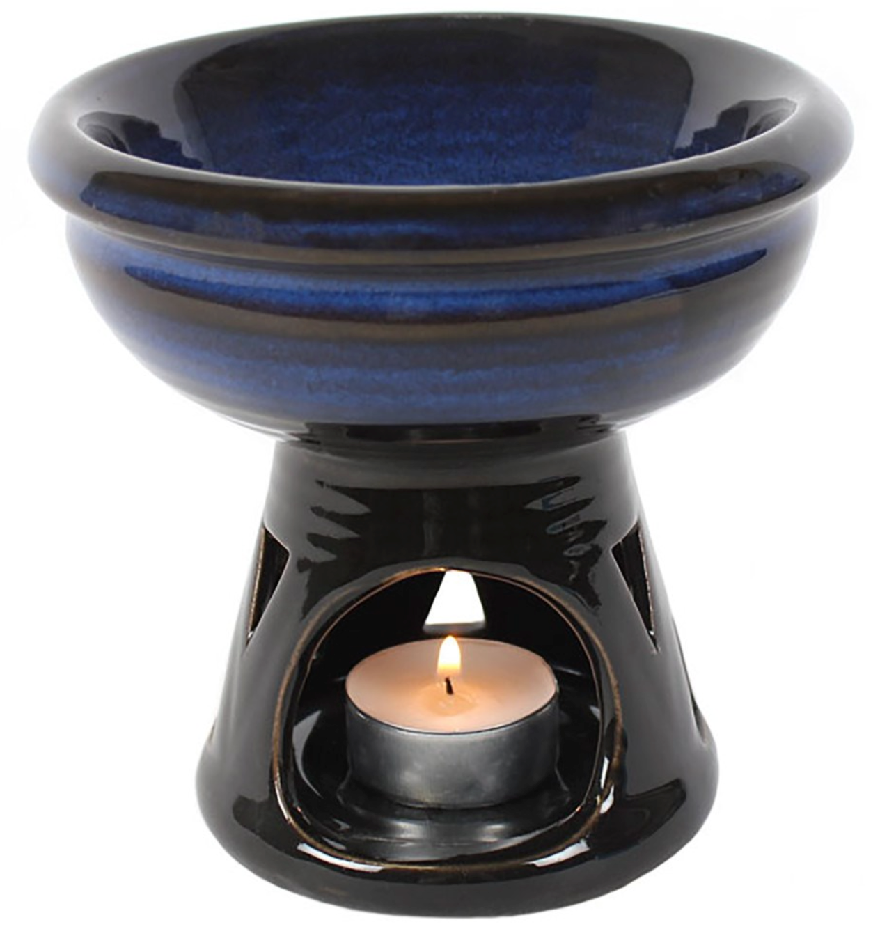 Deep Bowl Blue Ceramic Wax/ Oil Burner