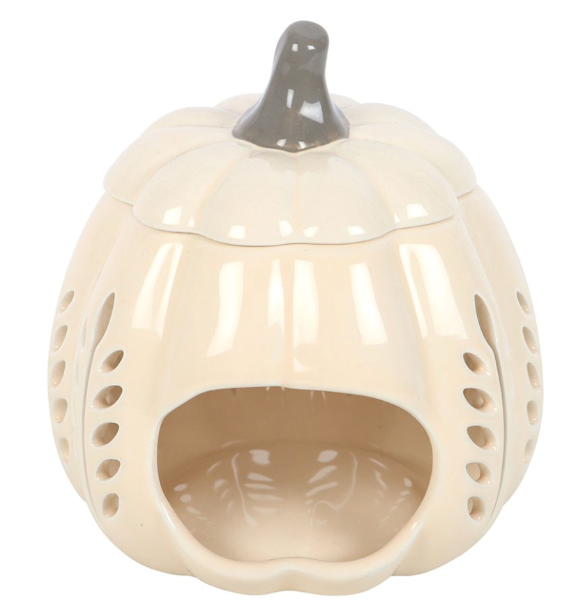 Cream Leaf Cut Out Pumpkin Oil/Wax Burner