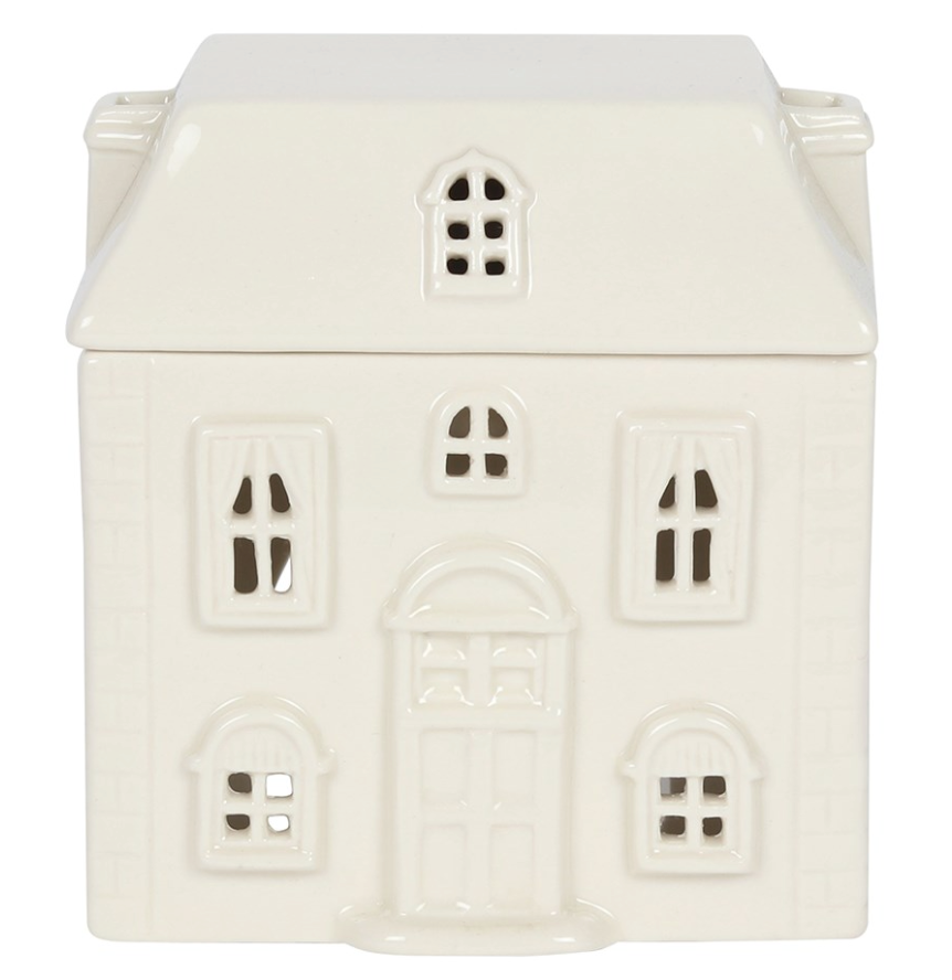 White Ceramic House Oil/ Wax Burner