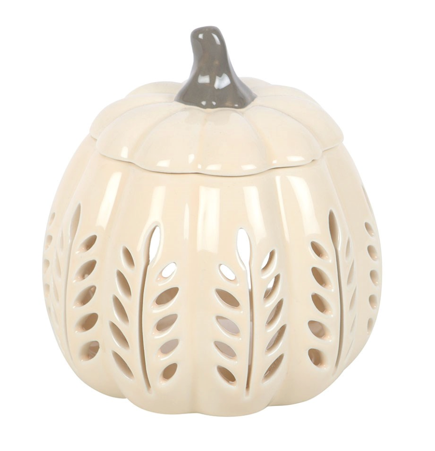Cream Leaf Cut Out Pumpkin Oil/Wax Burner
