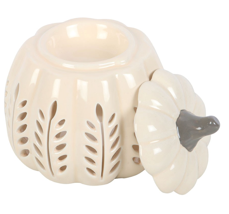 Cream Leaf Cut Out Pumpkin Oil/Wax Burner