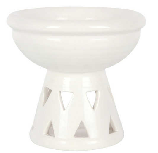 Off White Deep Bowl Ceramic Wax/ Oil Burner