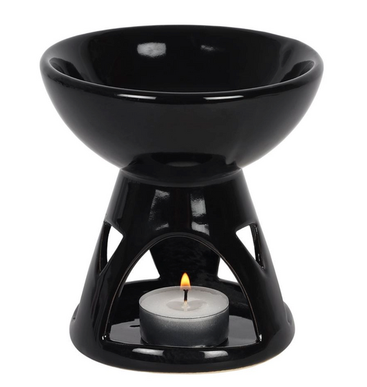 Black Deep Bowl Ceramic Wax/ Oil Burner